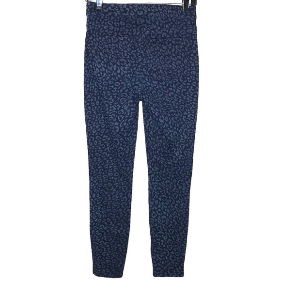 Spanx Blue and Black Leopard Print Denim Ankle Length Jeggings-Size Small - Picture 1 of 13